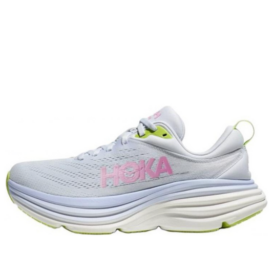 HOKA ONE ONE Bondi 8 Wide 'Gelo Marinho Rosa Crepúsculo' - Mulher