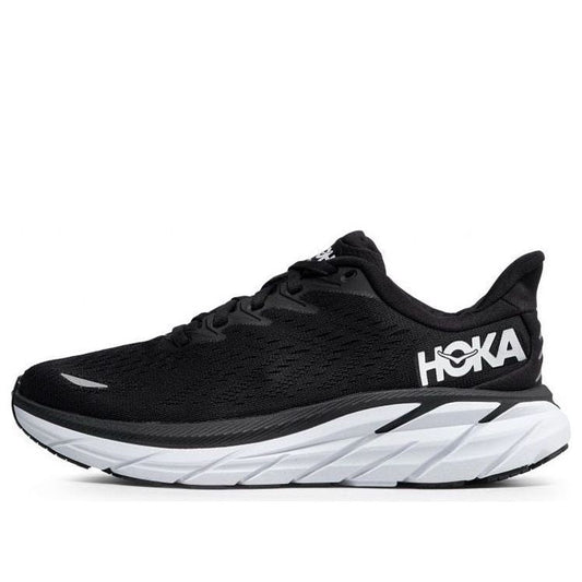 HOKA ONE ONE Clifton 8 Wide 'Preto Branco' - Mulher